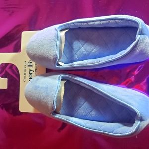 NEW!! Baby Blue Charter Club Memory Foam Slippers (Size 5-6).
